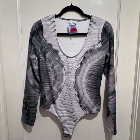 Making the Cut Women's Medium NWT Gray Long Sleeve Bodysuit Dance Dancewear - Picture 1 of 9